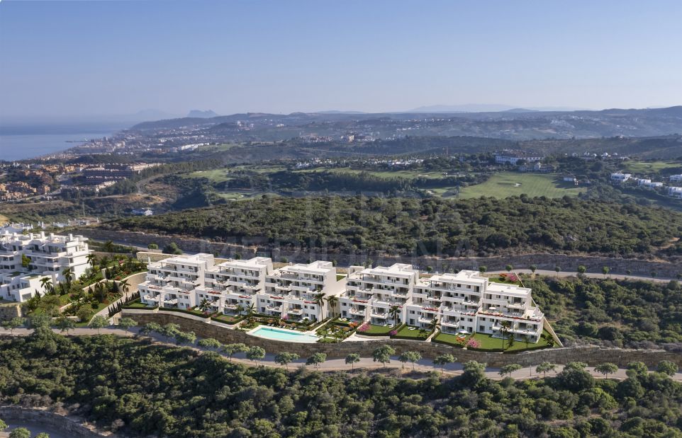 Apartamento moderno de 3 dormitorios fuera de plano con vistas al mar en venta en Finca Cortesín, Casares