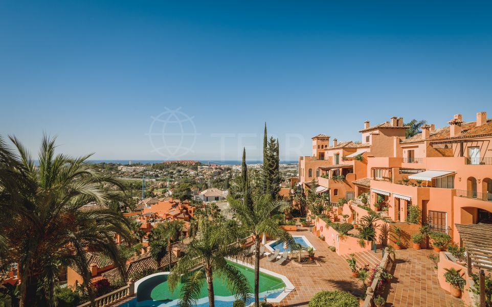 Premier duplex penthouse with direct sea and golf views for sale in Los Belvederes, Nueva Andalucia, Marbella
