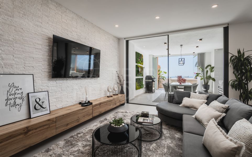 Premier duplex penthouse with direct sea and golf views for sale in Los Belvederes, Nueva Andalucia, Marbella