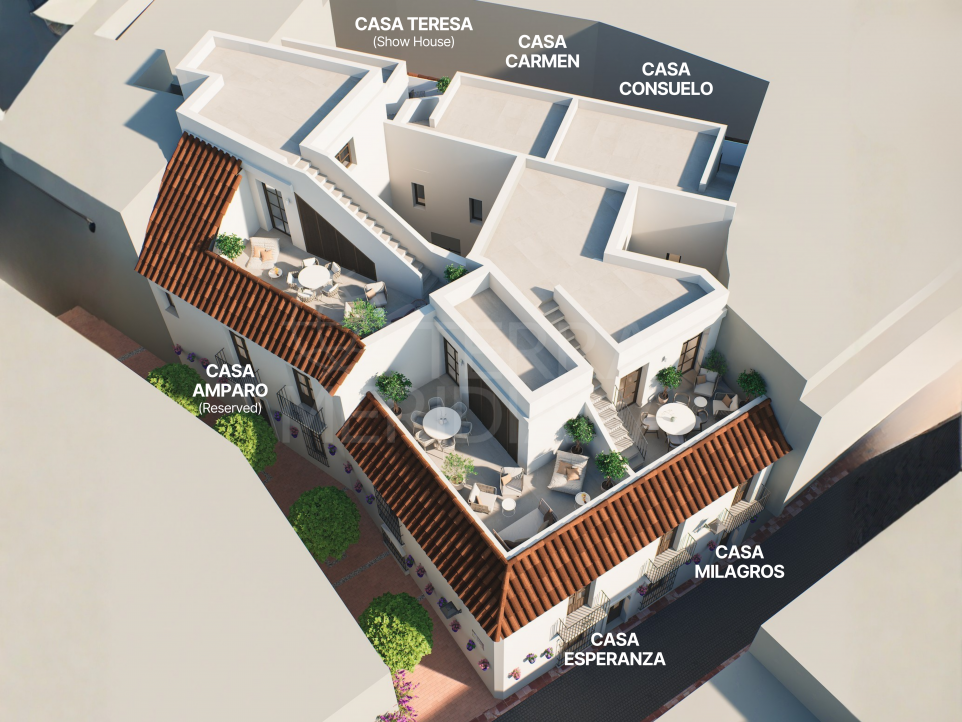 Nouvelle maison de ville andalouse de 2 chambres avec terrasse sur le toit à vendre dans la vieille ville d’Estepona
