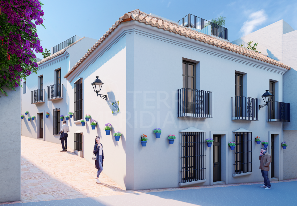 Maison de ville neuve de style andalou avec 3 chambres à vendre dans la vieille ville d’Estepona
