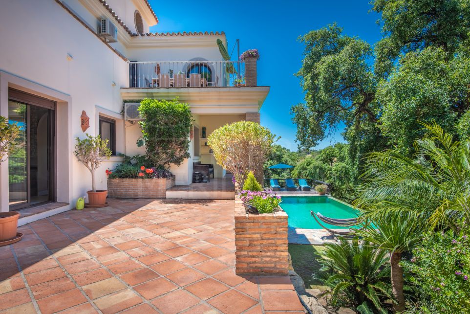 Tranquil Family Villa with Scenic Surroundings and Sea Views for Sale in Forest Hills, Estepona