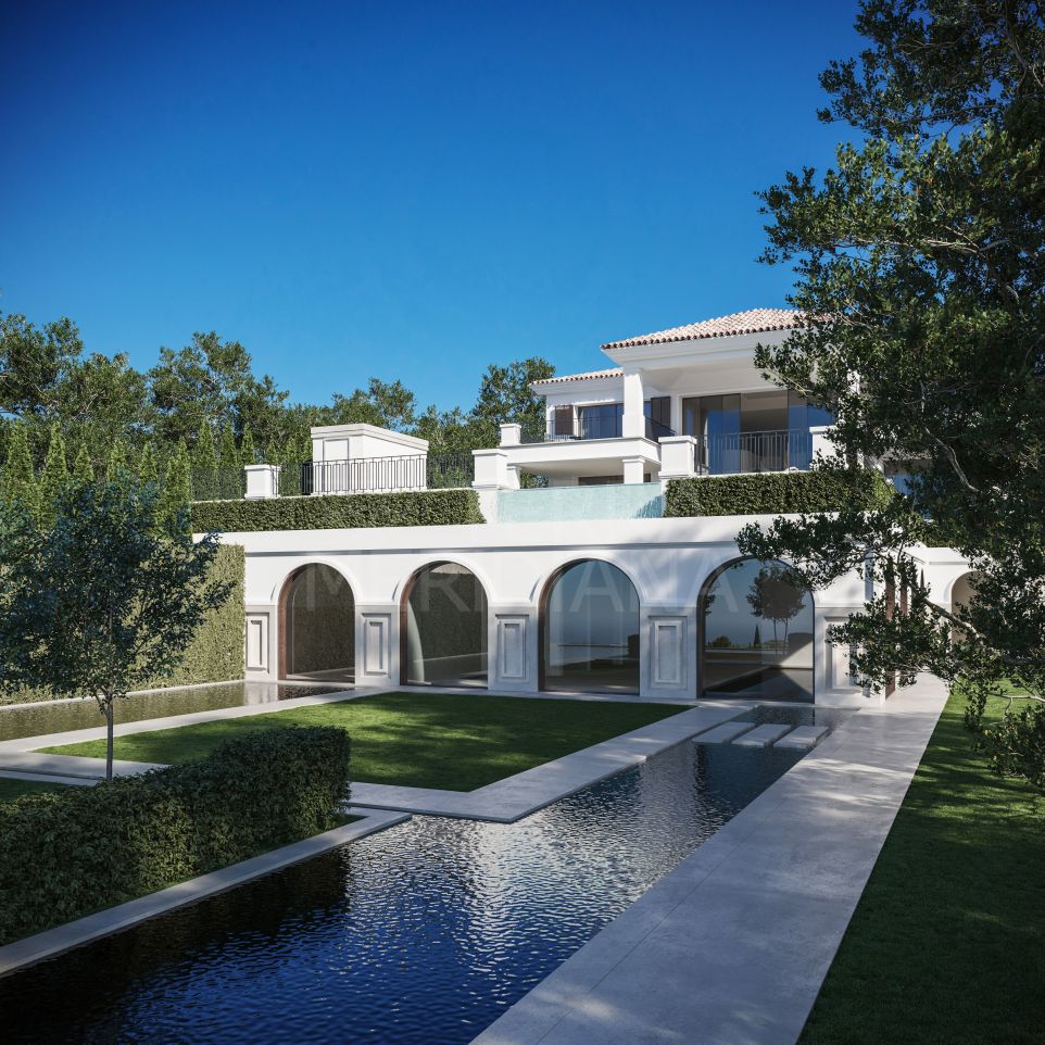Villa única con piscina cubierta y cine en venta en Cascada de Camoján, Milla de Oro de Marbella