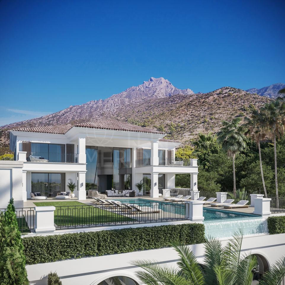 Villa única con piscina cubierta y cine en venta en Cascada de Camoján, Milla de Oro de Marbella