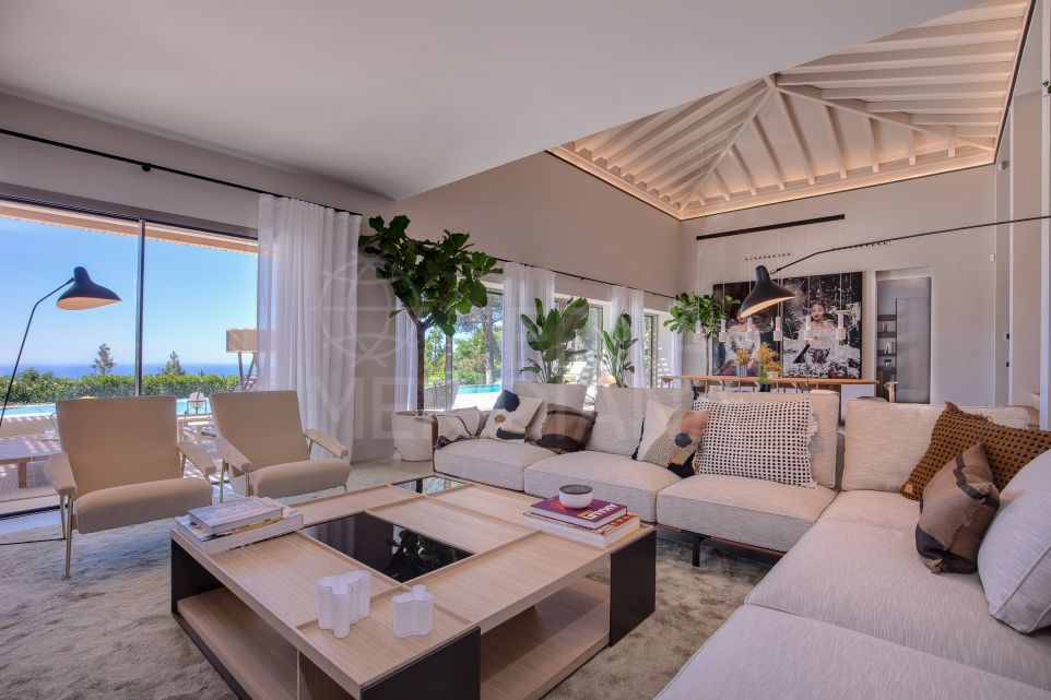 Elégante villa de style scandinave avec vue sur la mer à vendre dans le prestigieux La Zagaleta, Benahavis