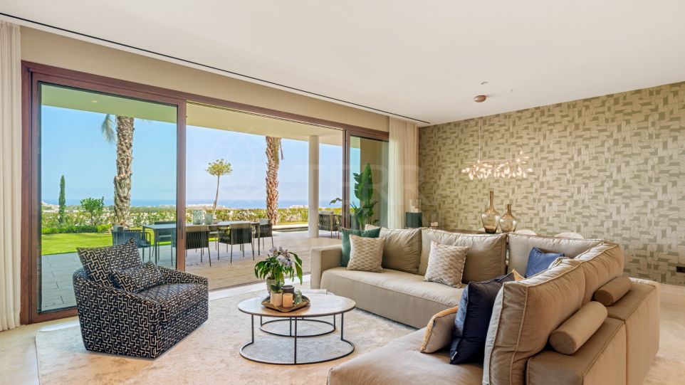 Nouvel appartement au rez-de-chaussée avec vue sur la mer et piscine privée à vendre à Finca Cortesin, Casares