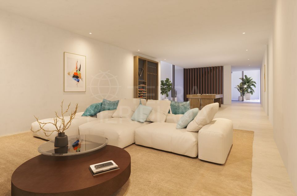Villa moderne de 3 chambres sur plan avec vue sur la mer à vendre à Estepona Golf, Estepona
