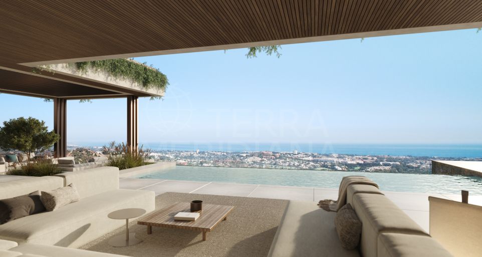 Роскошный дизайнерский дом с непревзойденным видом на море на продажу в Sky Villas, Бенахавис