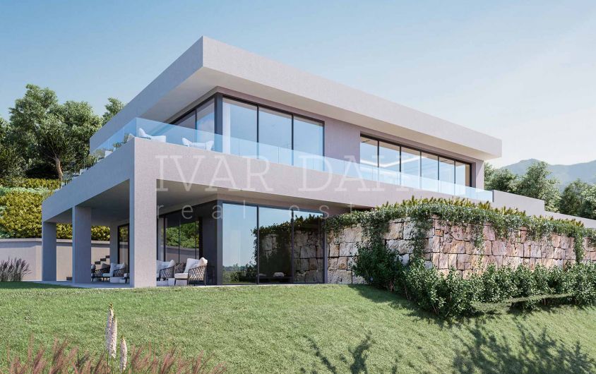 Villas nuevas y modernas con vistas al mar y golf en Benahavis, Malaga, Costa del Sol