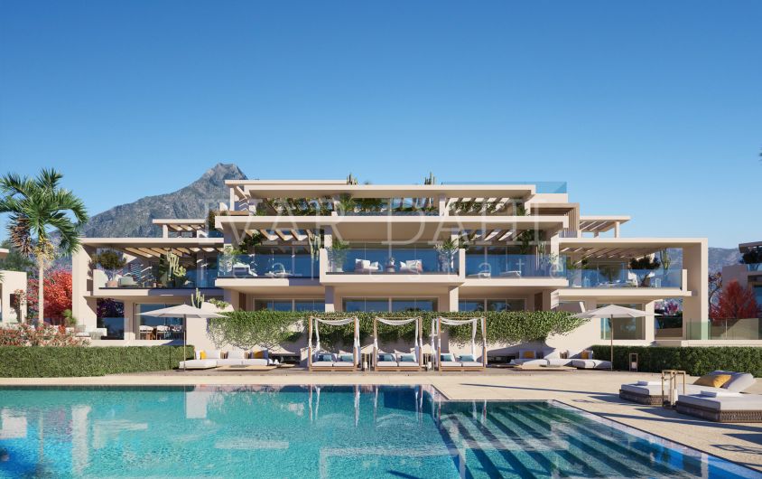 Nya moderna lyxlägenheter och takvåningar med privat pool i Marbella, Golden Mile
