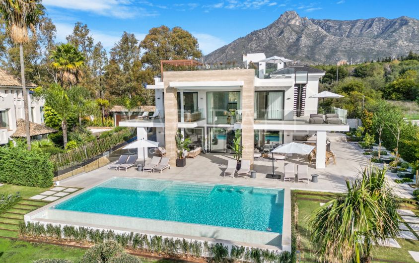 Brand New six bedroom, south facing villa in Lomas del Marques, an exclusive gated community just above the Puente Romano on Marbella's Golden Mile