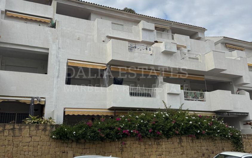 South-facing two-bedroom apartment opposite Hotel Puente Romano, on Marbella Golden Mile.