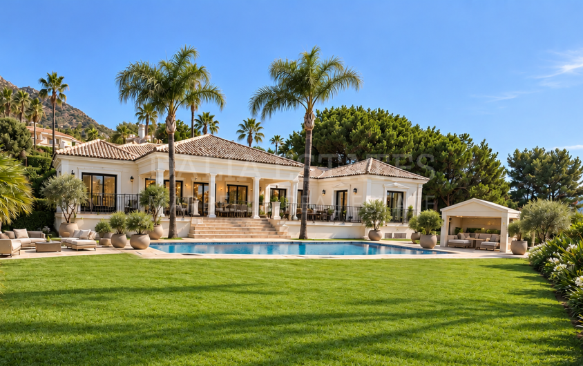 Magnificent five-bedroom villa with breathtaking sea views, located within the exclusive community of Sierra Blanca, Marbella