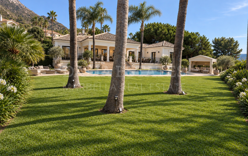 Magnificent five-bedroom villa with breathtaking sea views, located within the exclusive community of Sierra Blanca, Marbella