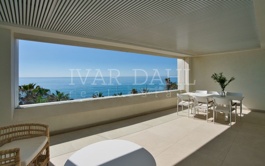 New luxury front line beach penthouse for sale on the beach promenade of Estepona