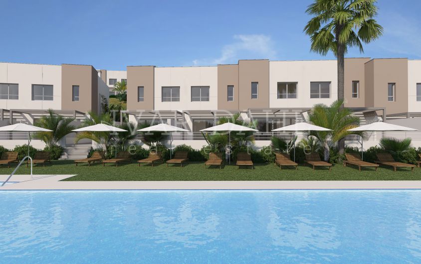 New townhouses for sale on first line golf in Estepona, Malaga, Costa del Sol