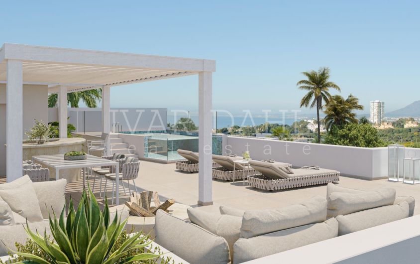 Ny, kommer att bygga, Penthouse med havs och golf utsikt i Marbella East
