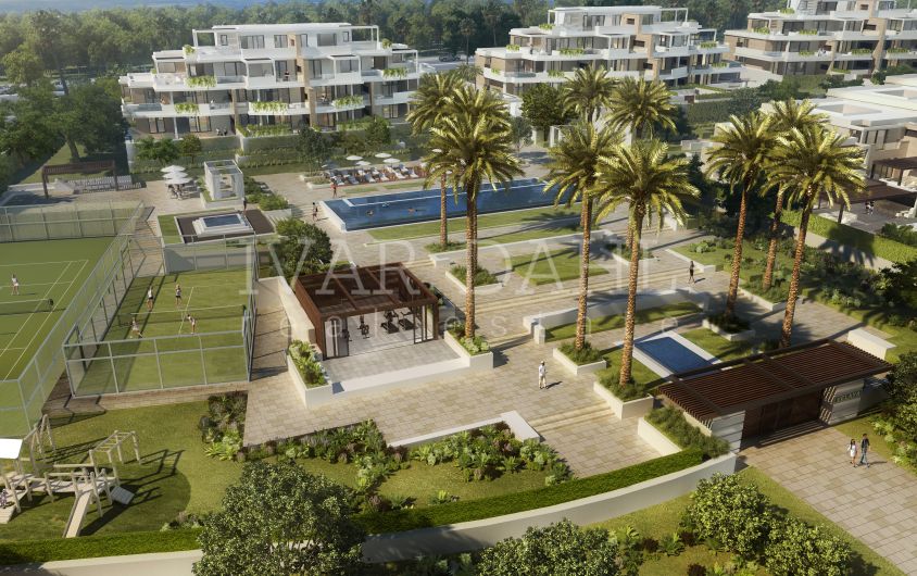 Nuevo y lujoso apartamento de planta jardín, en primera linea de playa en Estepona