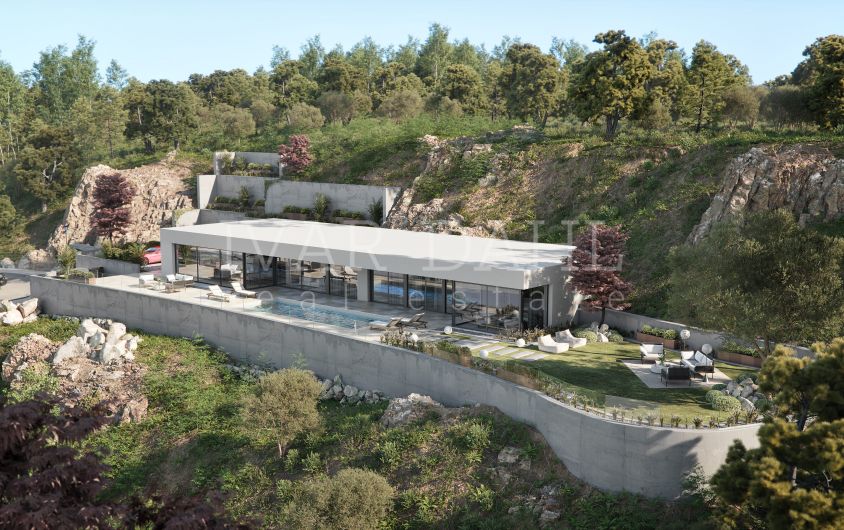 New contemporary Villa for sale with breathtaking panoramic sea views in Manilva, near Sotogrande