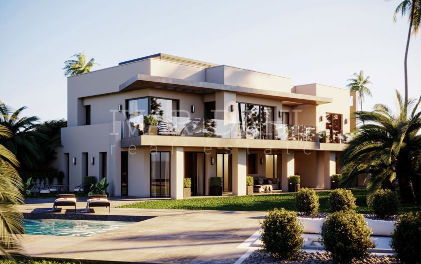 Ny högkvalitativ reformerad villa med panoramautsikt över havet i Nagueles, Golden Mile, Marbella