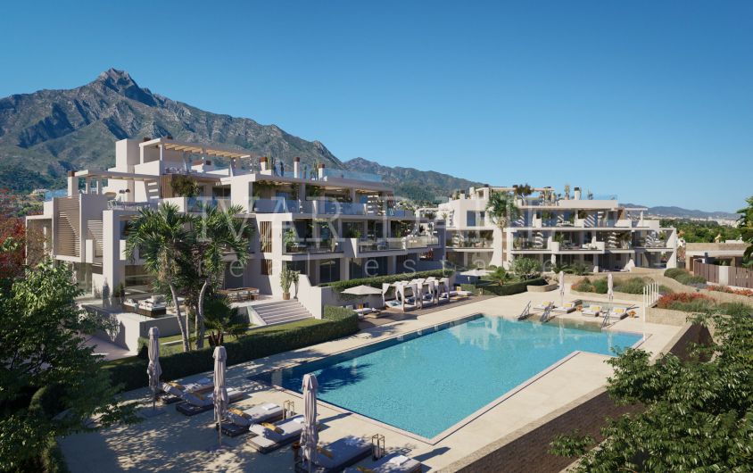 New development. Large ground floor apartment in Marbella, Golden Mile