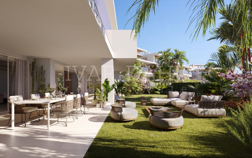 New development. Large 4 bedroom ground floor apartment in Marbella, Golden Mile