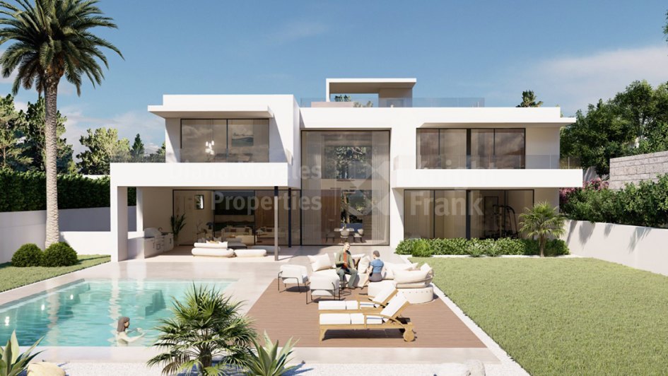 Villa contemporaine de quatre chambres à côté de zone verte à Elviria