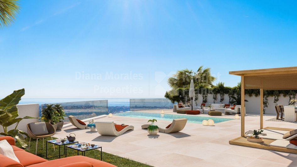 Las Colinas de Marbella, New three-bedroom villa with lift and panoramic views