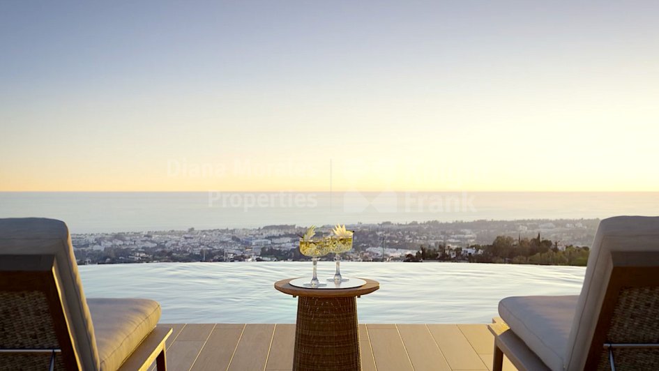 Benahavis, Appartement au premier étage avec piscine privée et vues sur la mer