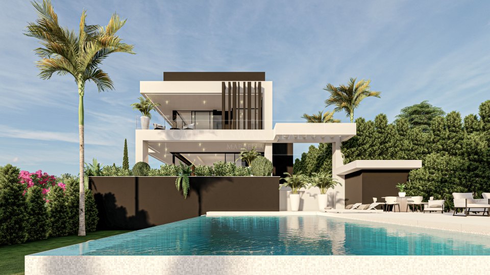 Marbella Golden Mile, Modern new project of three modern luxury villas on the Golden Mile