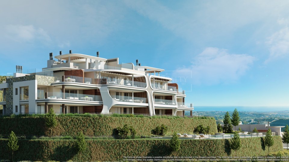 Benahavis, Apartment in a luxurious resort with panoramic sea views