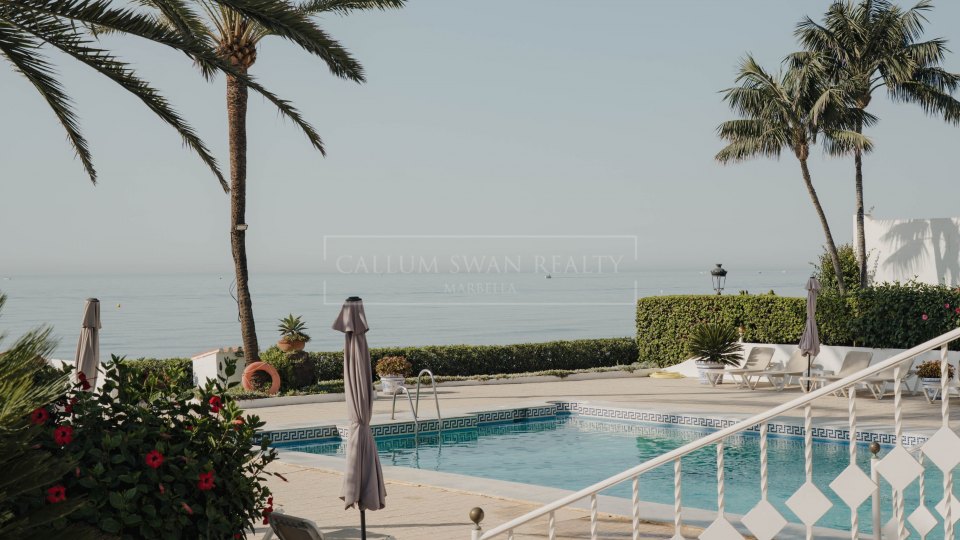 Marbella Golden Mile, Renovated Beachfront Townhouse for Sale on Marbella’s Golden Mile