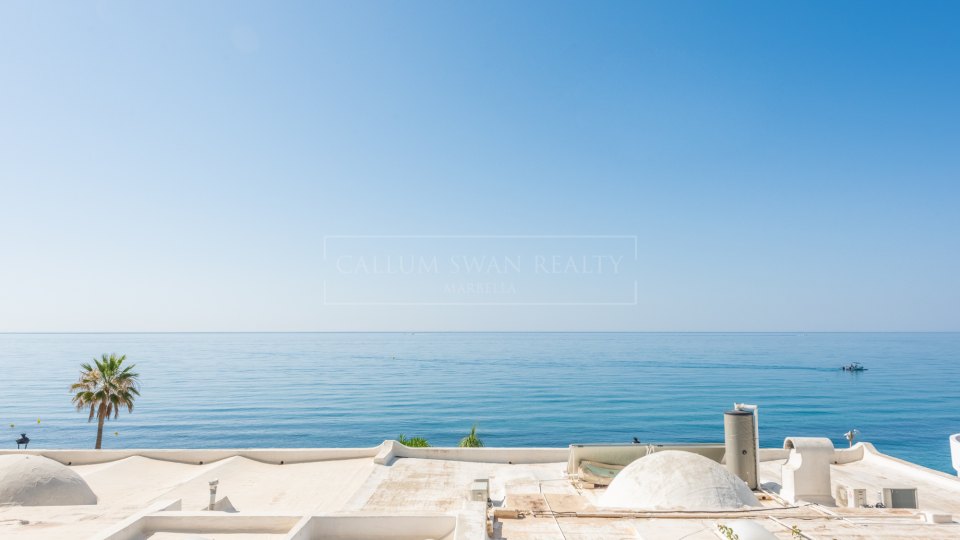 Marbella Golden Mile, Renovated Beachfront Townhouse for Sale on Marbella’s Golden Mile