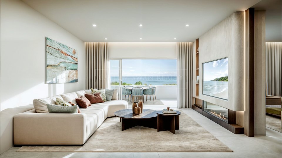 Estepona, Ático de lujo en primera línea de playa con vistas al mar en Bahía del Velerín, Estepona
