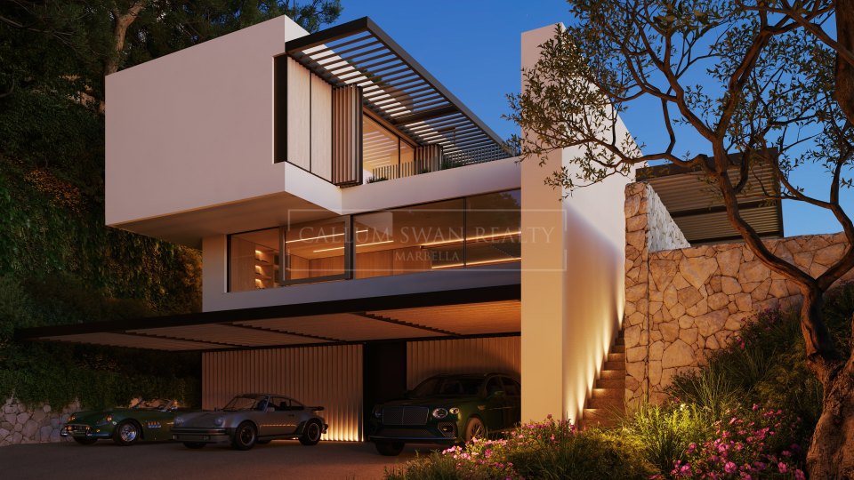 Benahavis, Villa contemporánea de cinco dormitorios con vistas panorámicas al mar en El Madroñal