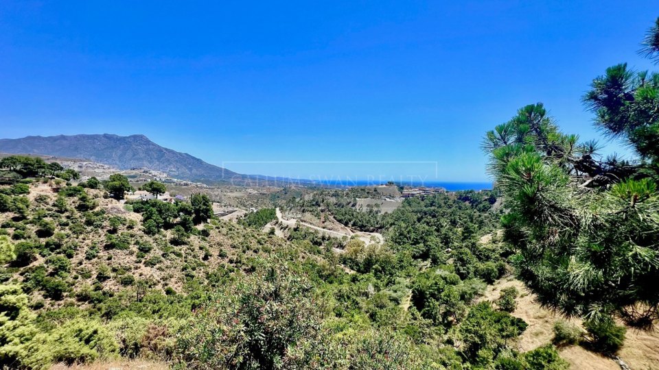 Benahavis, Terrain orienté sud avec projet de villa approuvé à El Madroñal