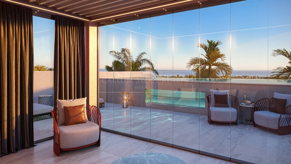 Marbella Golden Mile, Penthouse Skyline de trois chambres avec piscine privée sur le Golden Mile de Marbella