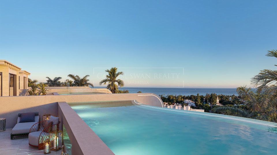 Marbella Golden Mile, Penthouse Skyline de trois chambres avec piscine privée sur le Golden Mile de Marbella