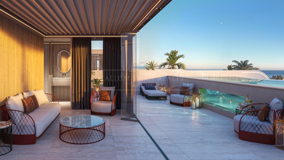 Marbella Golden Mile, Penthouse Skyline de trois chambres avec piscine privée sur le Golden Mile de Marbella
