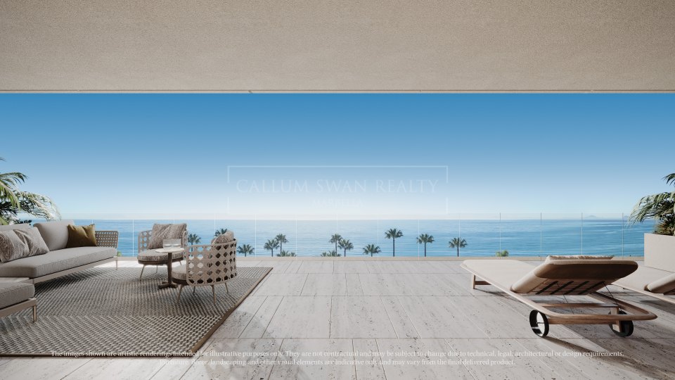 Estepona, Three-Bedroom Beachfront Duplex Penthouse in Estepona