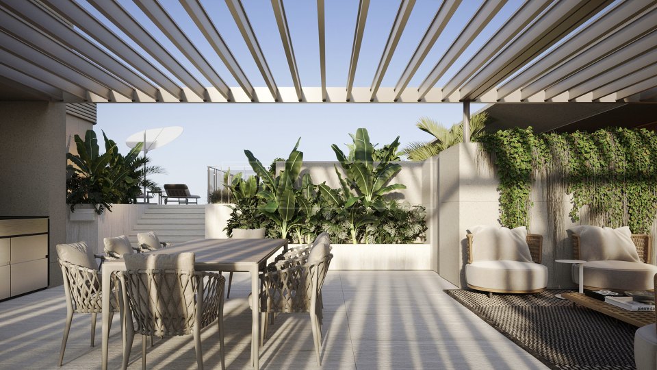 Estepona, Appartement d'angle en bord de mer avec quatre chambres à Estepona