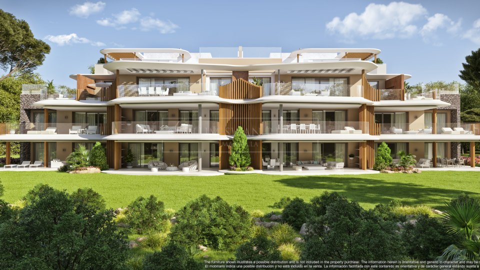 Benahavis, Apartamento con Jardín de Tres Dormitorios con Vistas al Mar en Real de La Quinta