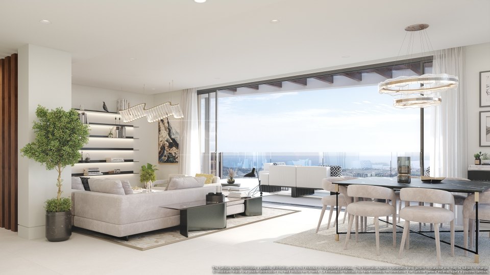 Benahavis, Apartamento con Jardín de Tres Dormitorios con Vistas al Mar en Real de La Quinta