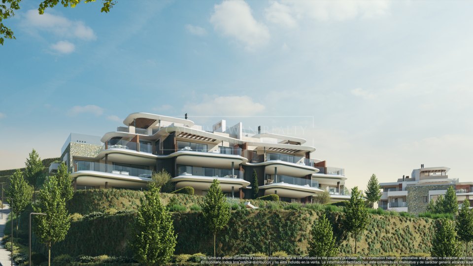 Benahavis, Apartamento con Jardín de Tres Dormitorios con Vistas al Mar en Real de La Quinta