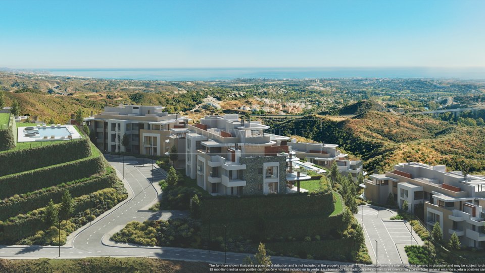 Benahavis, Apartamento con Jardín de Tres Dormitorios con Vistas al Mar en Real de La Quinta