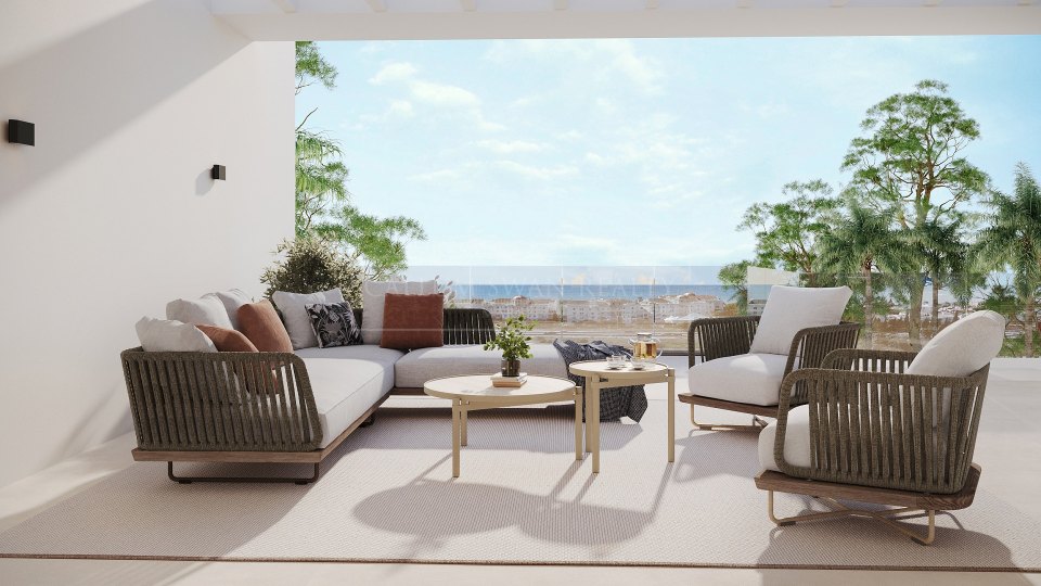 Estepona, Four-Bedroom Contemporary Penthouse for Sale with Rooftop Solarium on New Golden Mile