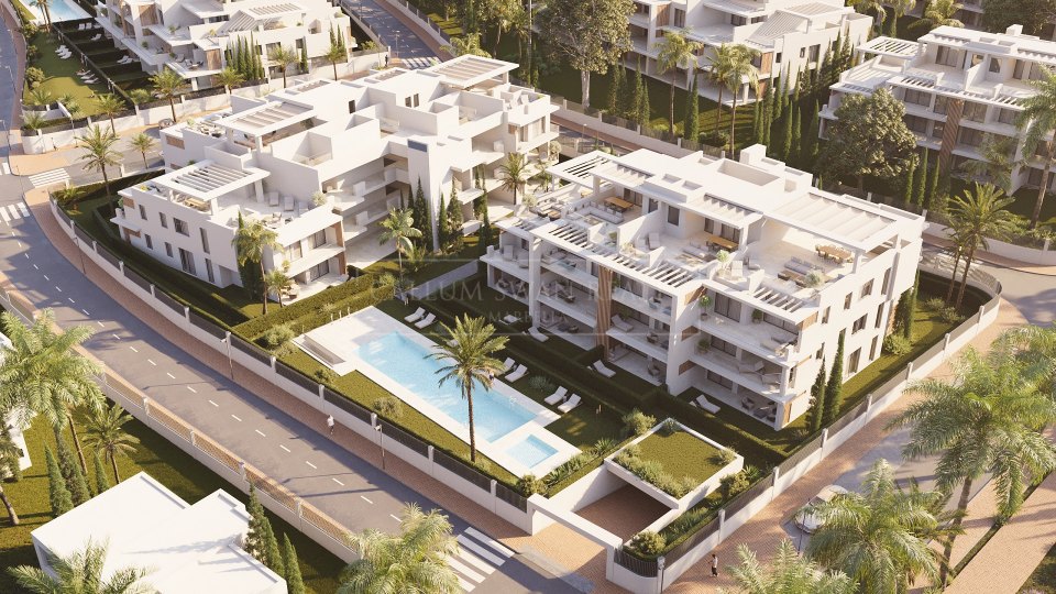 Estepona, Four-Bedroom Contemporary Penthouse for Sale with Rooftop Solarium on New Golden Mile