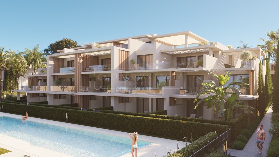 Estepona, Modern 3 Bedroom Ground Floor Apartment for Sale in New Golden Mile, Estepona