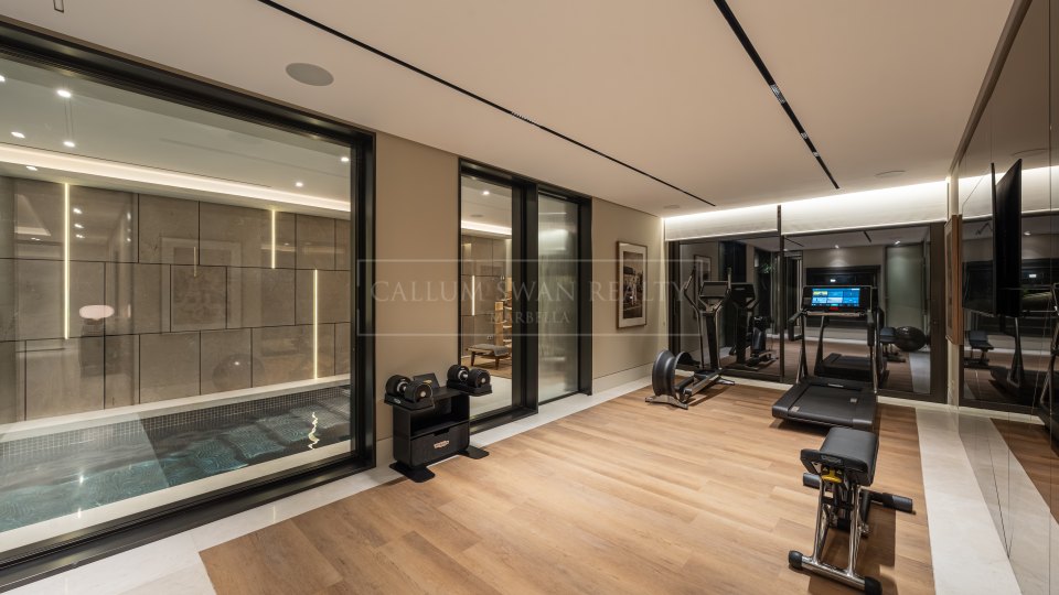 Marbella Golden Mile, Villa contemporaine de cinq chambres avec vue sur la mer à Marbella Hill Club, Golden Mile