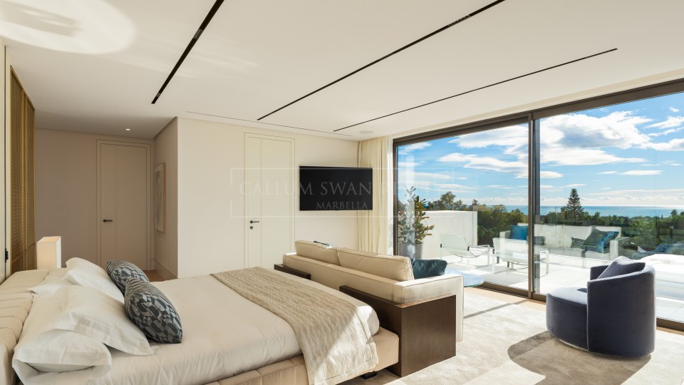 Marbella Golden Mile, Villa contemporaine de cinq chambres avec vue sur la mer à Marbella Hill Club, Golden Mile